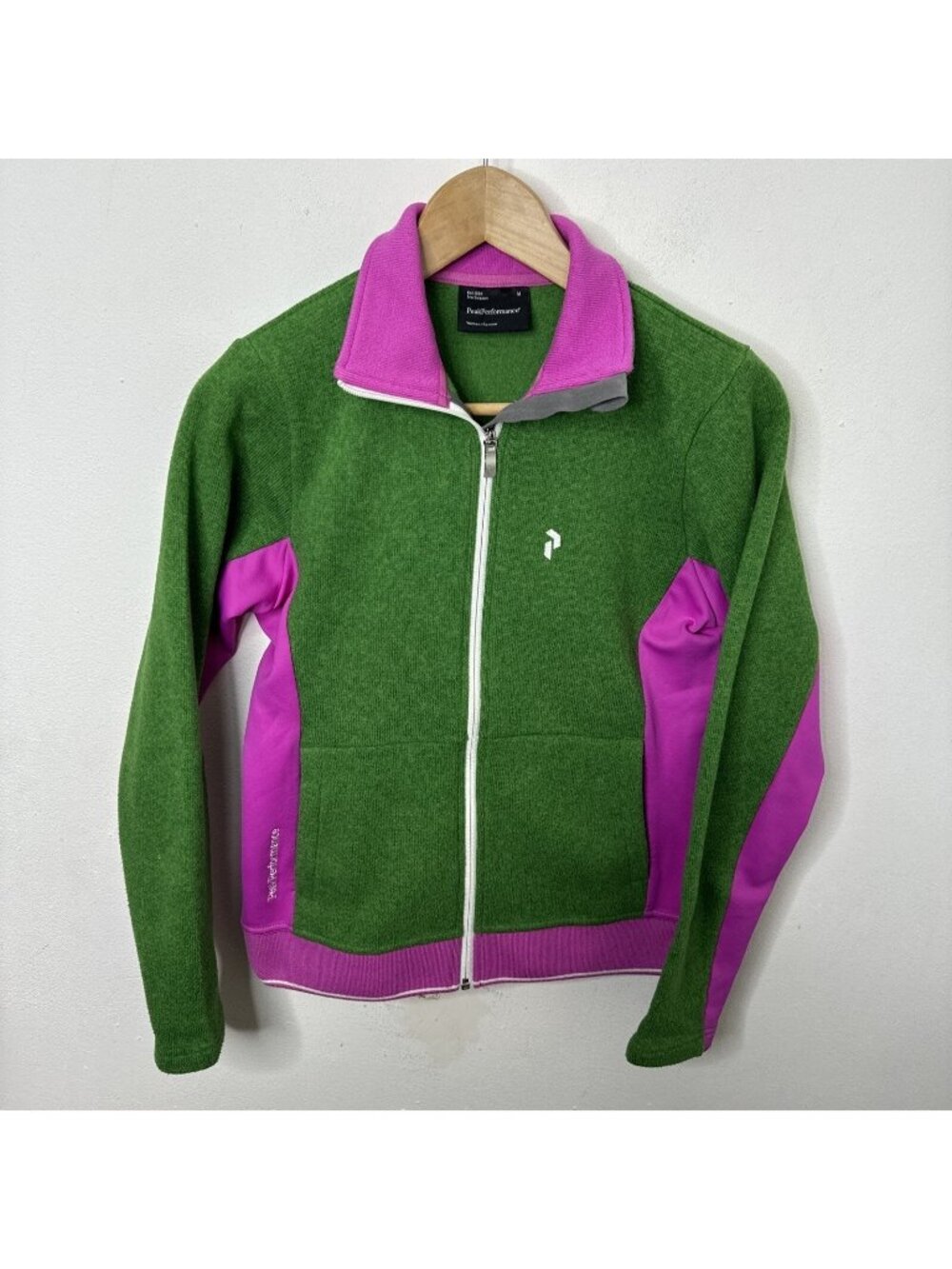 Peak Performance Woman M Thermal Zip Shirt Jacket Pink Green Belmont Fleece